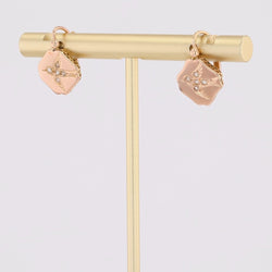 Boucles d'oreilles dormeuses en or rose et diamant - Castafiore