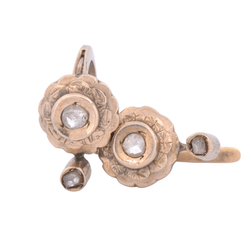 Boucles d'oreilles Dormeuses en or rose et diamants - Castafiore