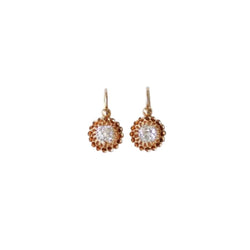 Boucles d'oreilles Dormeuses en or rose et diamants - Castafiore