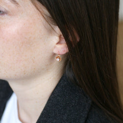 Boucles d'oreilles Dormeuses en or rose et diamants - Castafiore
