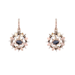Boucles d'oreilles Dormeuses en or rose et diamants - Castafiore