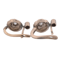 Boucles d'oreilles Dormeuses en or rose et diamants - Castafiore