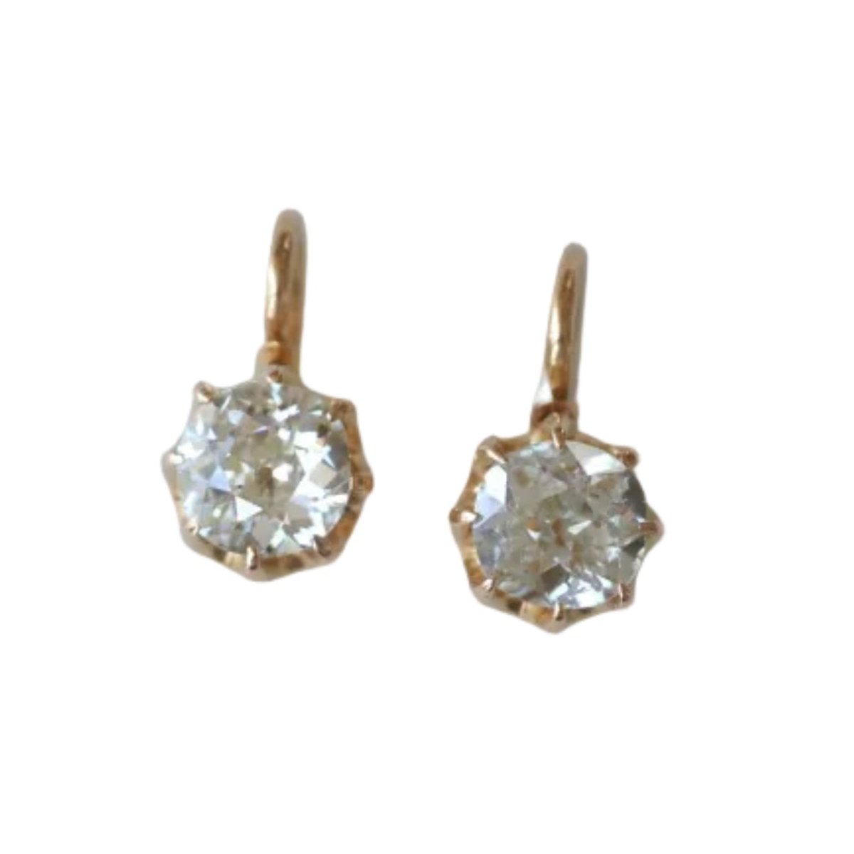 Boucles d'oreilles Dormeuses en or rose et diamants - Castafiore