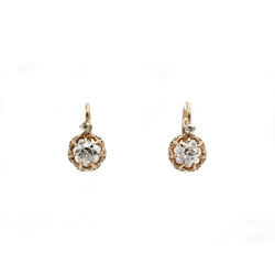Boucles d'oreilles Dormeuses en or rose et diamants - Castafiore
