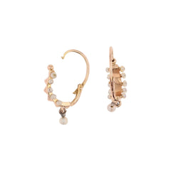 Boucles d'oreilles Dormeuses en or rose et perles - Castafiore