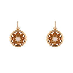 Boucles d'oreilles Dormeuses en or rose et perles - Castafiore