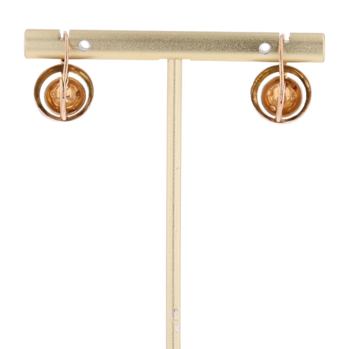 Boucles d'oreilles Dormeuses en or rose et perles - Castafiore