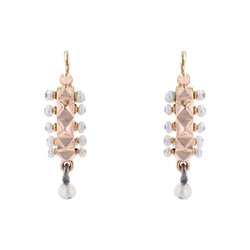 Boucles d'oreilles Dormeuses en or rose et perles - Castafiore