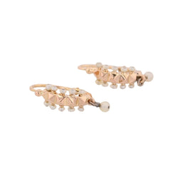 Boucles d'oreilles Dormeuses en or rose et perles - Castafiore
