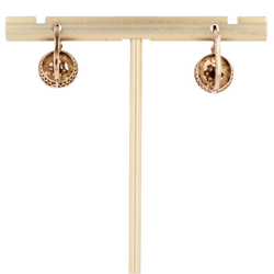 Boucles d'oreilles Dormeuses en or rose et perles - Castafiore