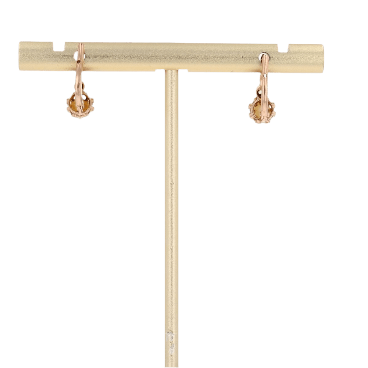 Boucles d'oreilles Dormeuses en or rose, perles et diamants - Castafiore