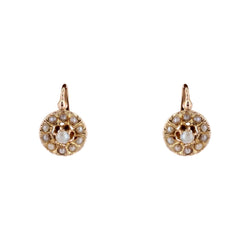 Boucles d'oreilles dormeuses en or rose perles fines - Castafiore