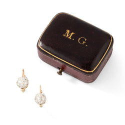 Boucles d'oreilles Dormeuses en or rose, platine et diamants - Castafiore