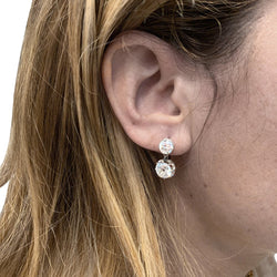Boucles d'oreilles Dormeuses en or rose, platine et diamants - Castafiore