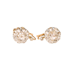 Boucles d'oreilles Dormeuses en or rose, platine et diamants - Castafiore