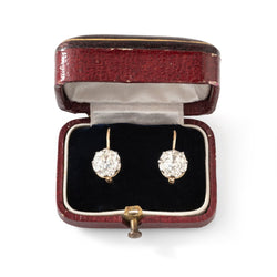 Boucles d'oreilles Dormeuses en or rose, platine et diamants - Castafiore