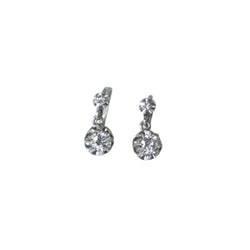 Boucles d'oreilles Dormeuses en platine et diamants - Castafiore
