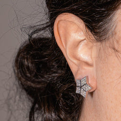 Boucles d'oreilles Dormeuses FRED "Lucifer" en or blanc et diamants - Castafiore