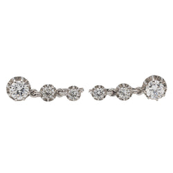 Boucles d'oreilles Dormeuses Or blanc Diamant - Castafiore