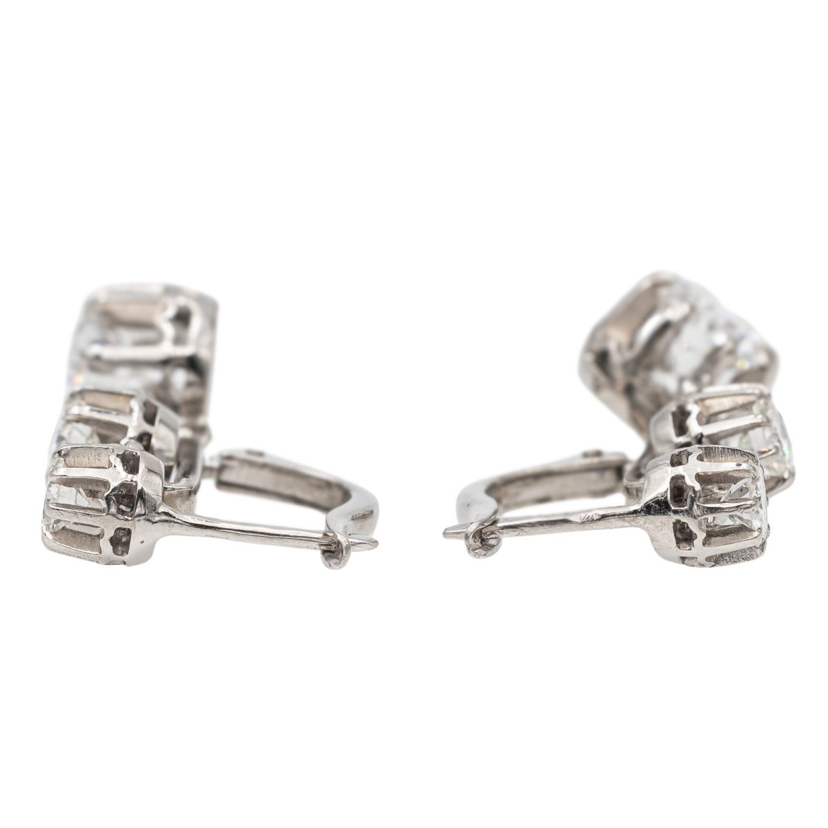 Boucles d'oreilles Dormeuses Or blanc Diamant - Castafiore