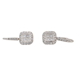 Boucles d'oreilles Dormeuses Or blanc Diamant - Castafiore