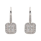 Boucles d'oreilles Dormeuses Or blanc Diamant - Castafiore