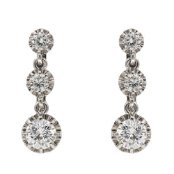 Boucles d'oreilles Dormeuses Or blanc Diamant - Castafiore