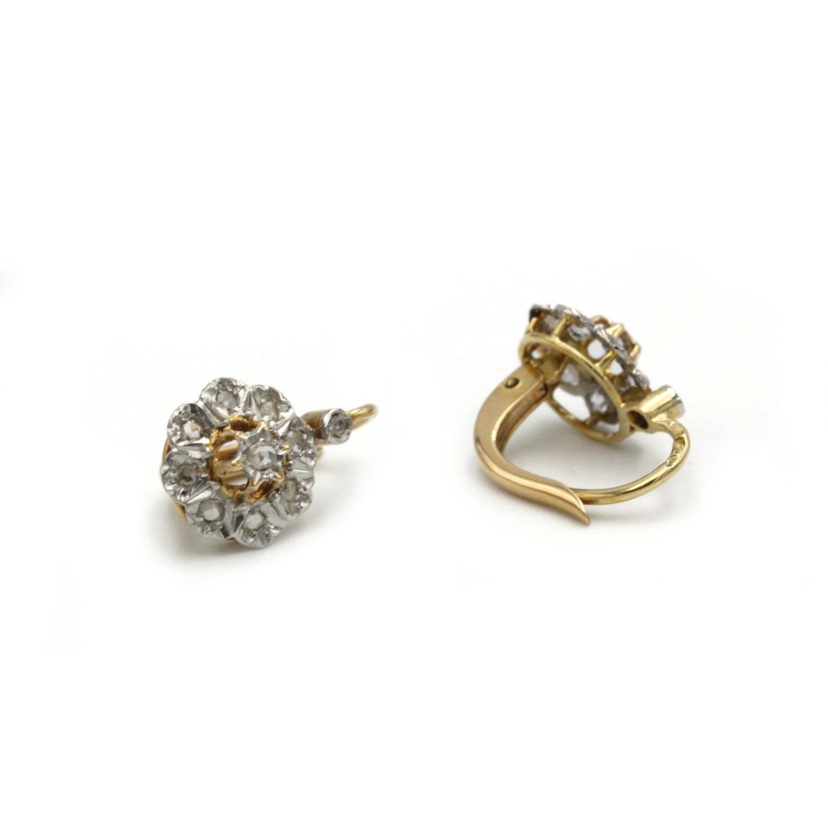 Boucles d'oreilles dormeuses - Or & Diamants - Castafiore