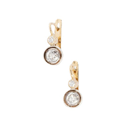 Boucles d'oreilles dormeuses or et diamants - Castafiore
