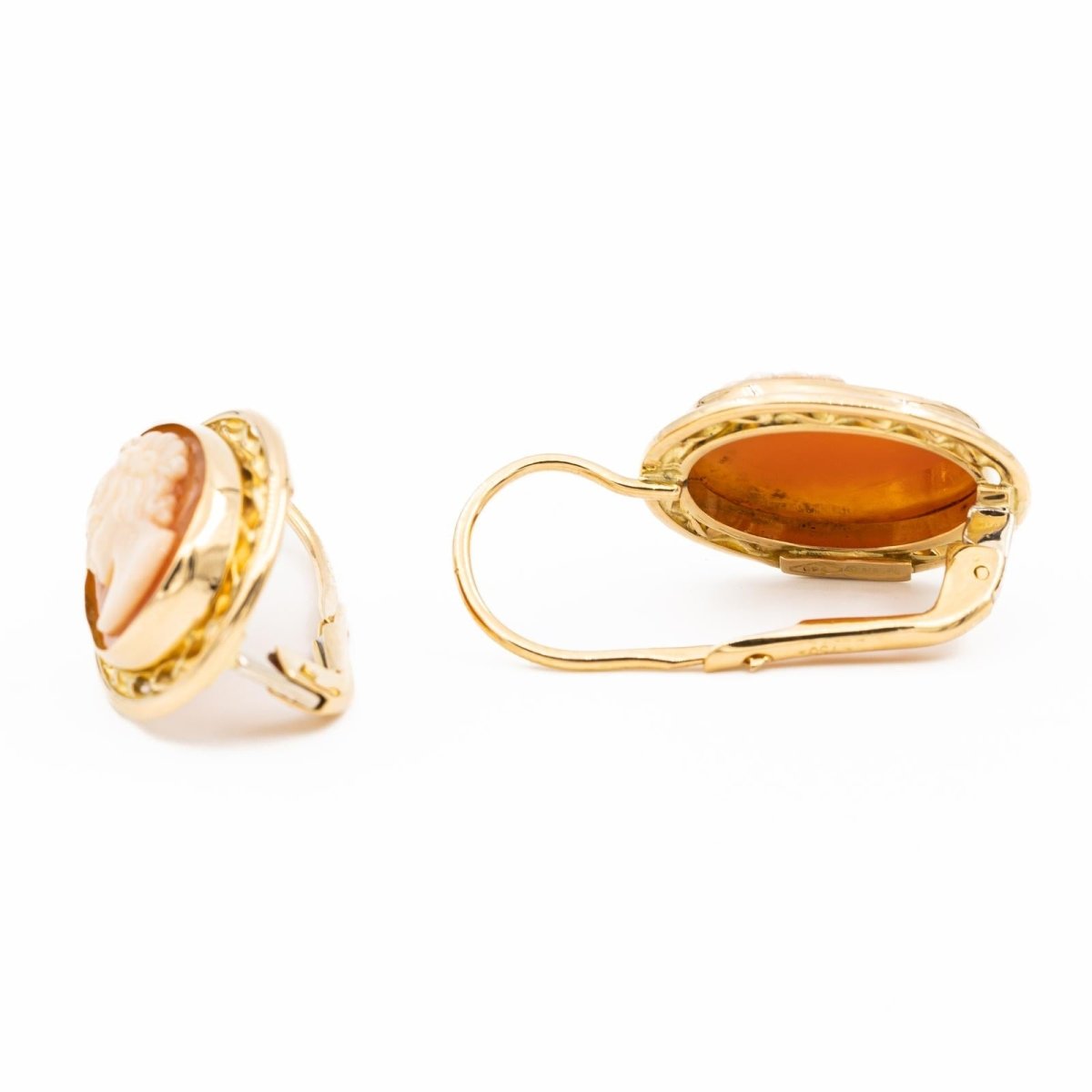 Boucles d'oreilles Dormeuses Or jaune Agate - Castafiore