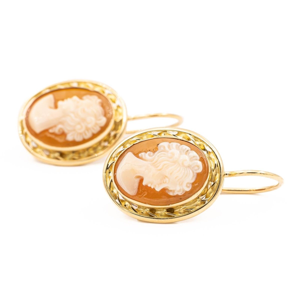 Boucles d'oreilles Dormeuses Or jaune Agate - Castafiore