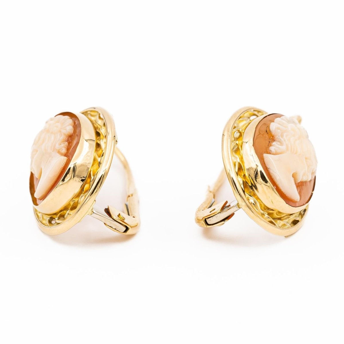 Boucles d'oreilles Dormeuses Or jaune Agate - Castafiore