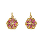 Boucles d'oreilles Dormeuses Or jaune Rubis - Castafiore