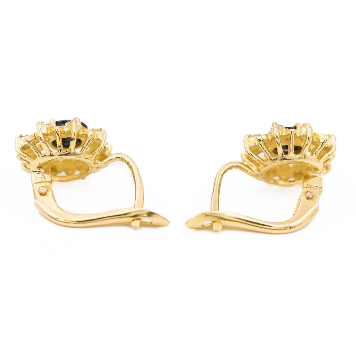 Boucles d'oreilles Dormeuses Or jaune Saphir - Castafiore