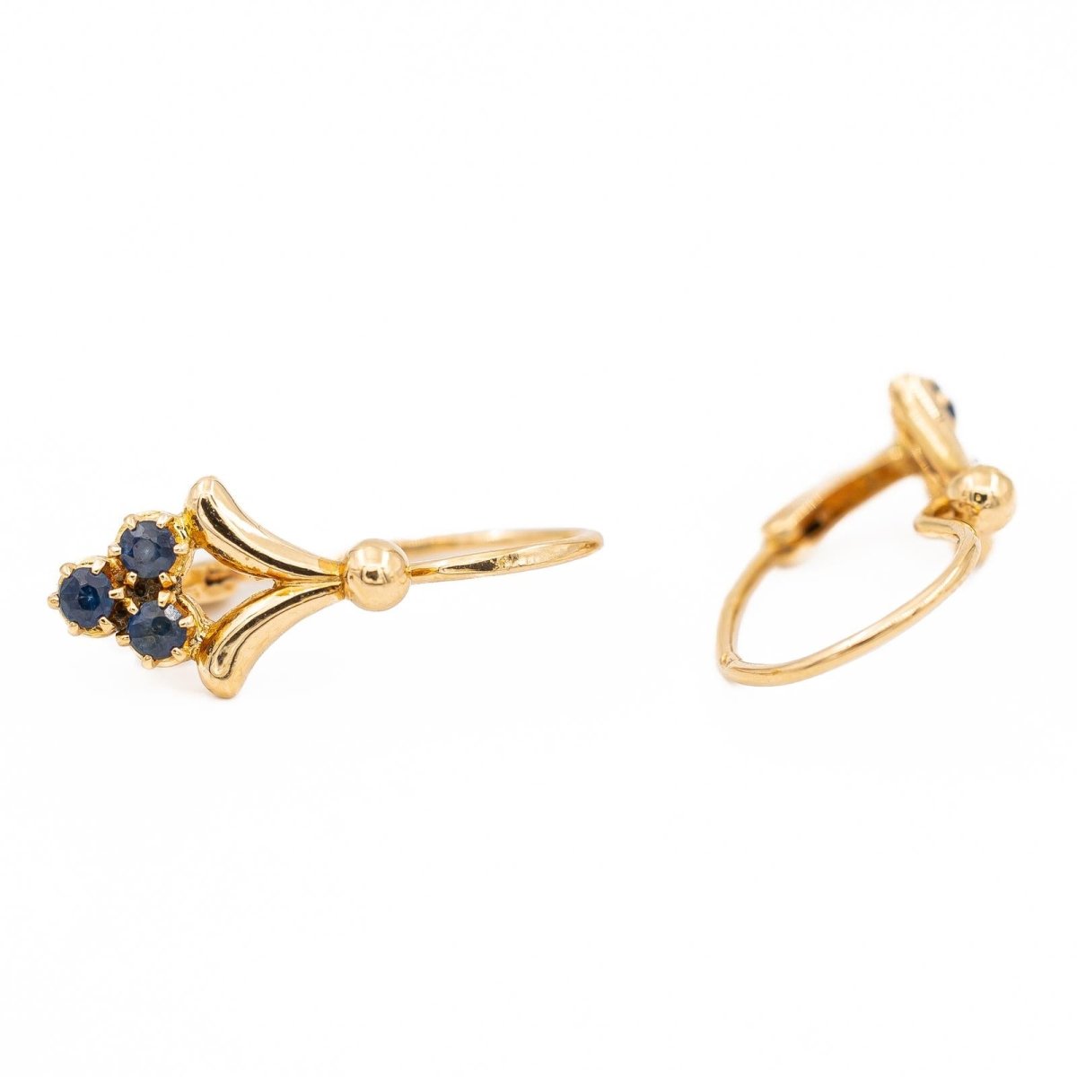 Boucles d'oreilles Dormeuses or jaune Saphir - Castafiore