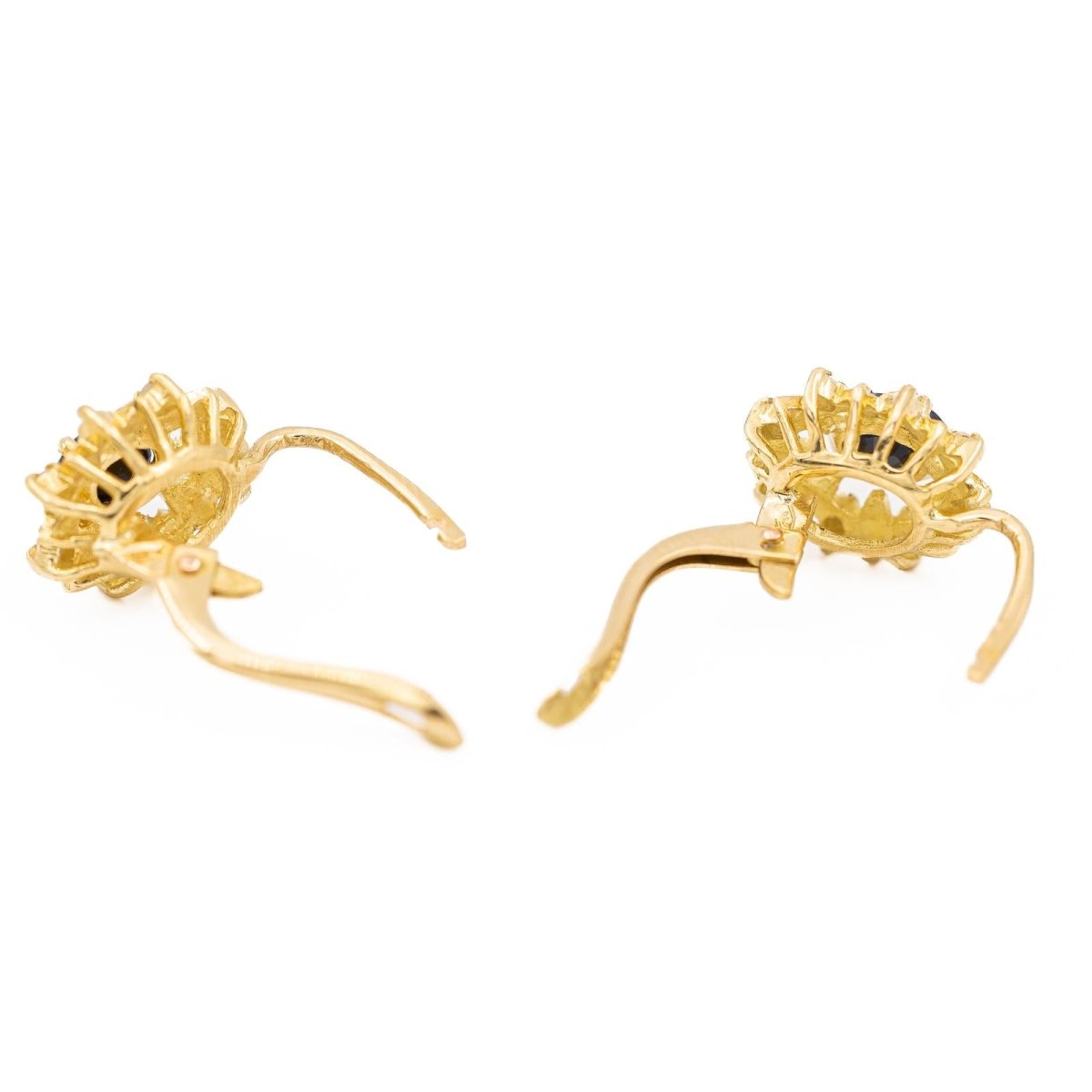 Boucles d'oreilles Dormeuses Or jaune Saphir - Castafiore