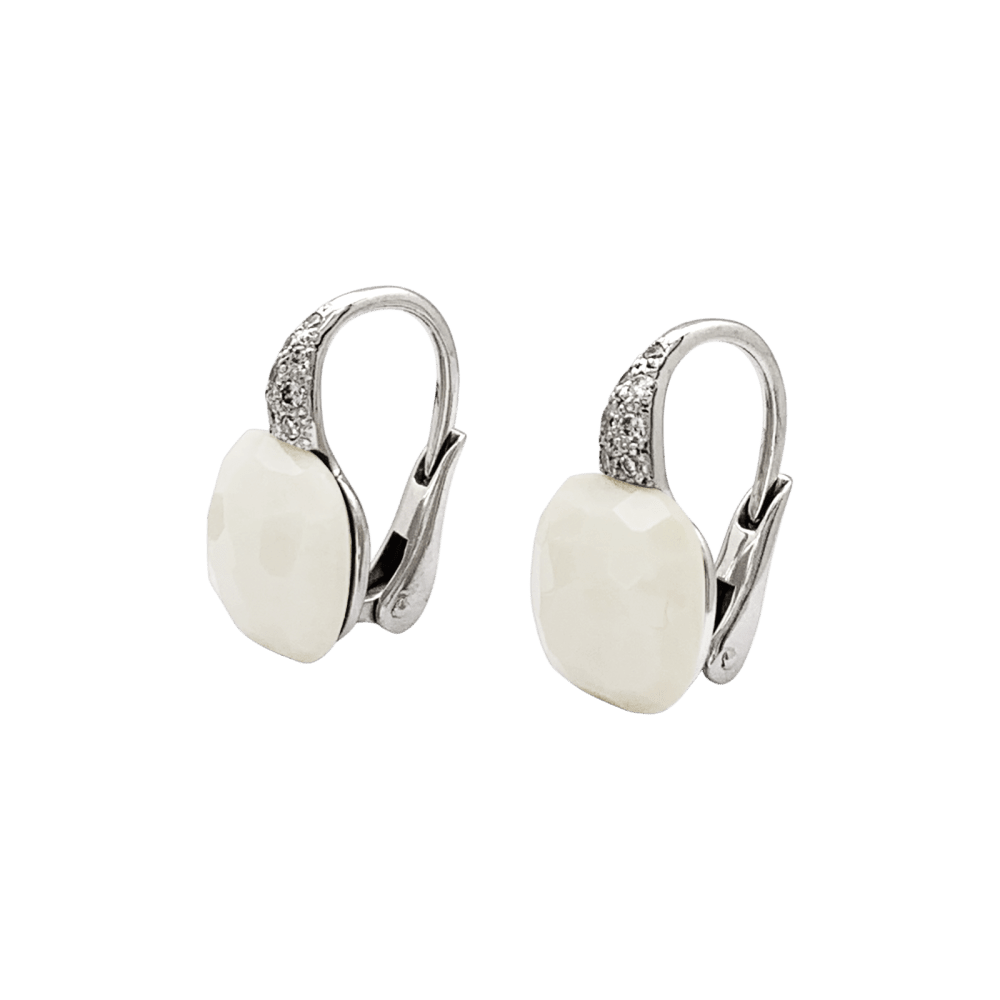 Boucles d'oreilles Dormeuses POMELLATO "Capri" en or blanc et diamants - Castafiore