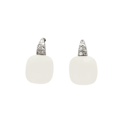 Boucles d'oreilles Dormeuses POMELLATO "Capri" en or blanc et diamants - Castafiore
