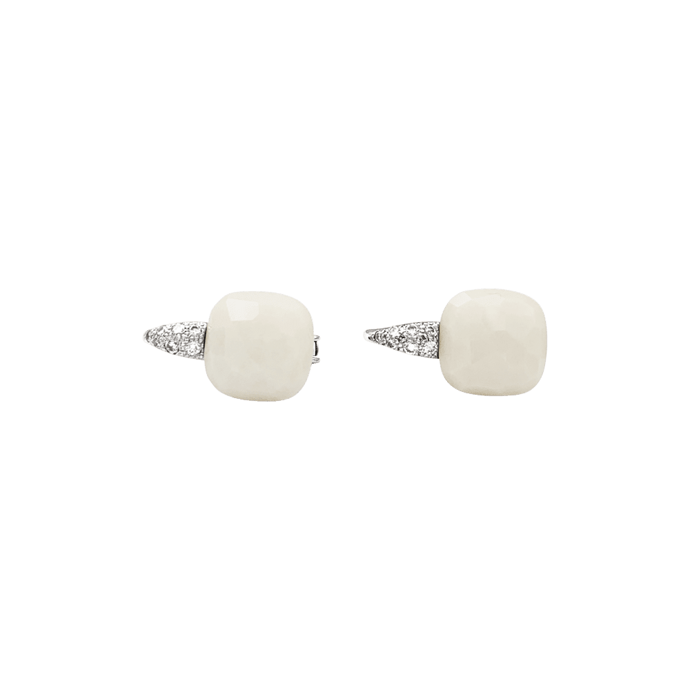 Boucles d'oreilles Dormeuses POMELLATO "Capri" en or blanc et diamants - Castafiore