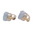 Boucles d'oreilles Dormeuses POMELLATO "Nudo Classic" en or jaune et aigue - marine laiteuse - Castafiore