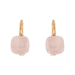 Boucles d'oreilles Dormeuses POMELLATO "Nudo" en or rose et quartz - Castafiore