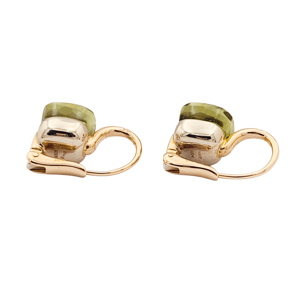 Boucles d'oreilles Dormeuses POMELLATO "Nudo" en or rose, or blanc et quartz - Castafiore