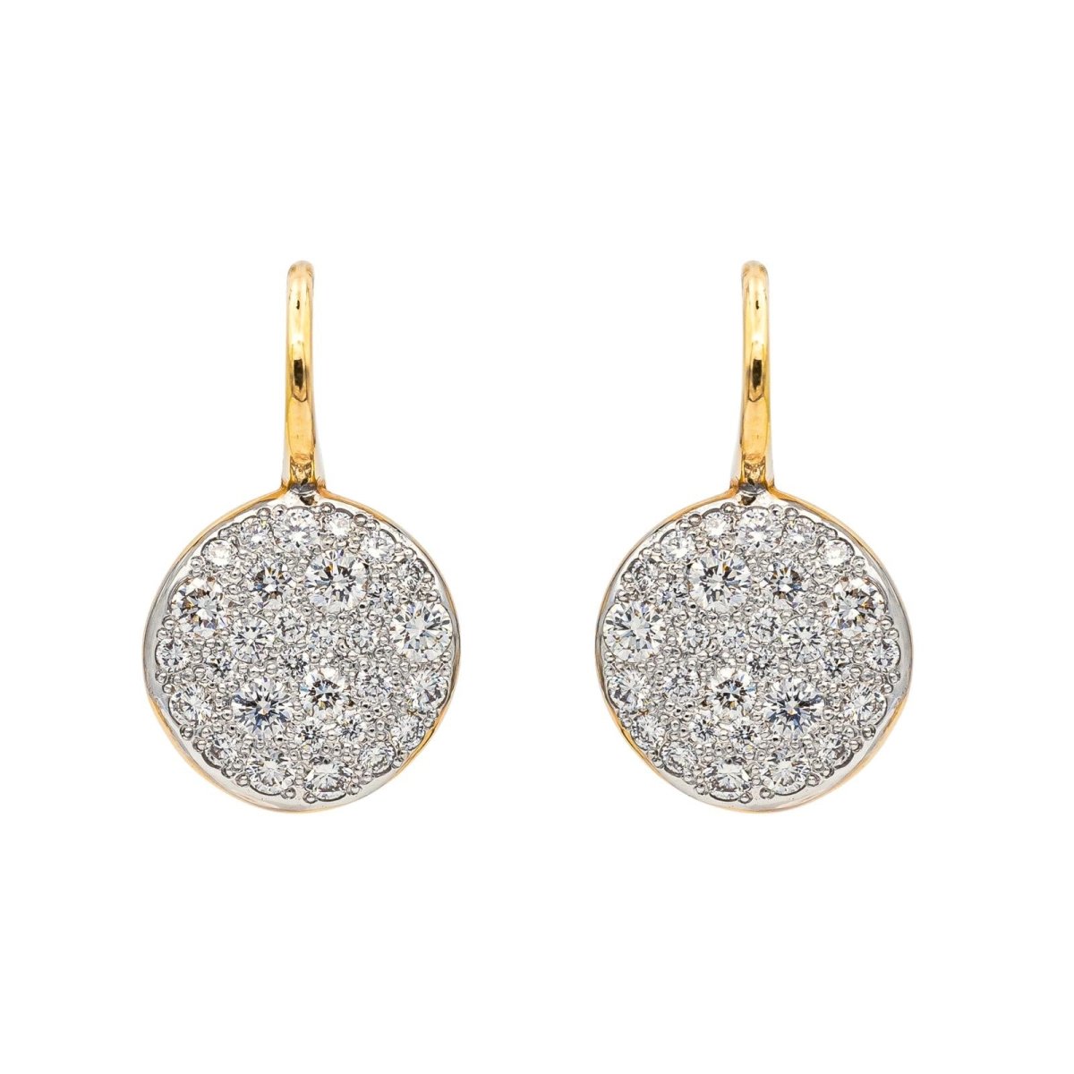 Boucles d'oreilles Dormeuses POMELLATO "Sabbia" en or rose, or blanc et diamants - Castafiore