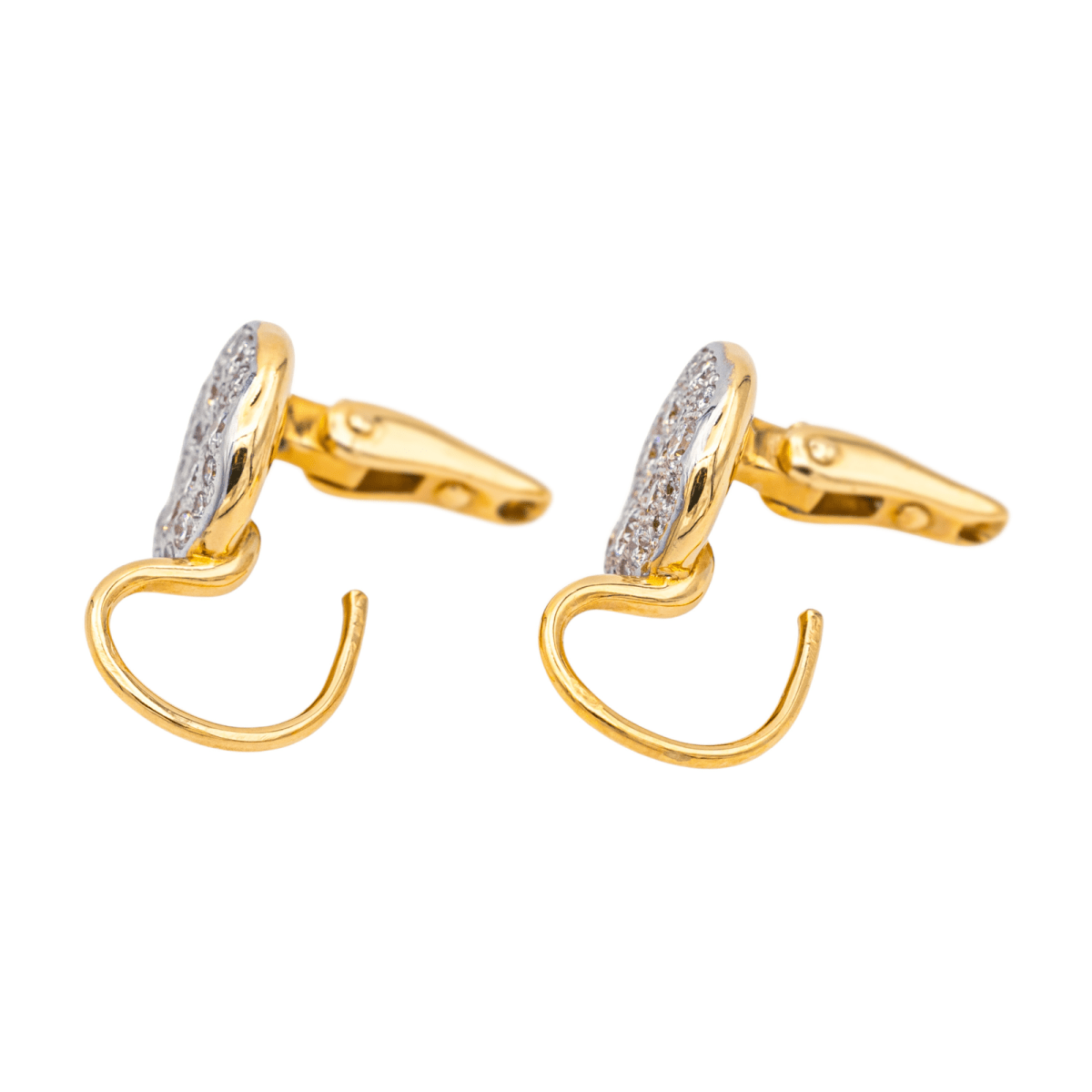 Boucles d'oreilles Dormeuses POMELLATO "Sabbia" en or rose, or blanc et diamants - Castafiore