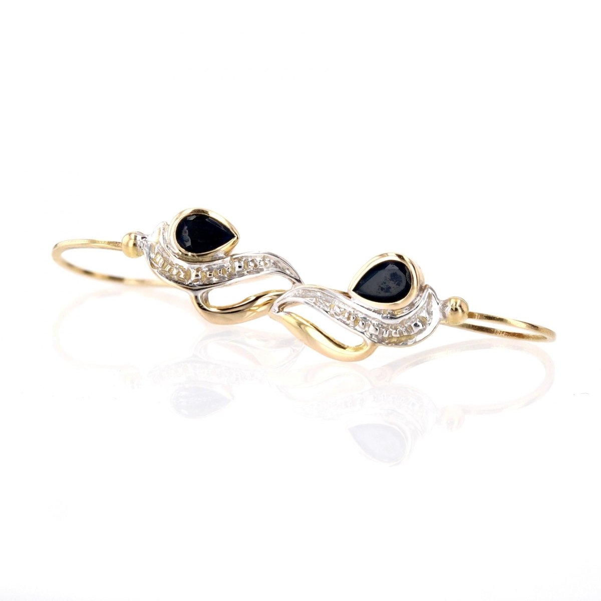 Boucles d'oreilles DORMEUSES Saphirs en or jaune - Castafiore