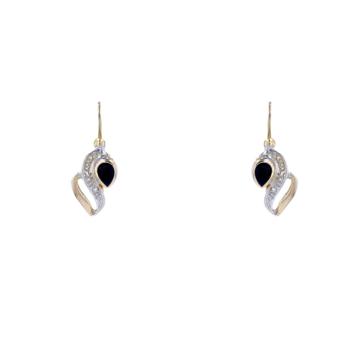 Boucles d'oreilles DORMEUSES Saphirs en or jaune - Castafiore