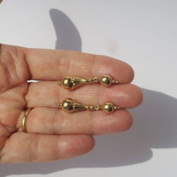 Boucles d’oreilles dormeuses XIXe en or jaune et rose - Castafiore