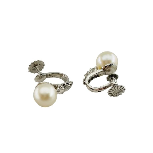 Boucles d'oreilles en argent, perle et diamants - Castafiore