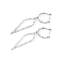 Boucles d'oreilles en gris à formes géométriques ajourées,pavées de diamant - Castafiore