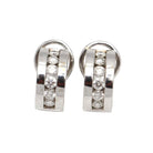 Boucles d'oreilles en or blanc 18k avec diamants seconde main - Castafiore